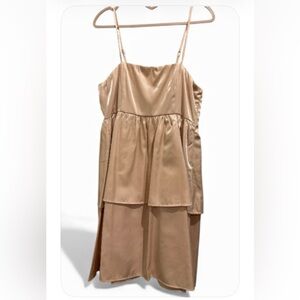 Mazik Elegant Gold Pearl spaghetti strap dress